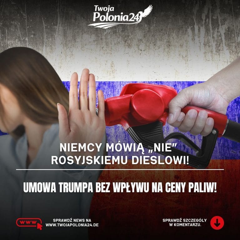 Diesel w Niemczech – pistolet dystrybutora oleju napędowego na niemieckiej stacji paliw, ilustracja cen diesla i sankcji wobec Rosji.
