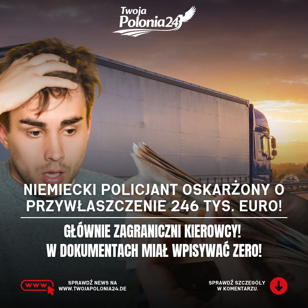 Policjant z Heilbronn – śledztwo w sprawie 246 415 euro z kontroli drogowych, gotówka i kierowca ciężarówki w Niemczech. Grafika ilustracyjna.