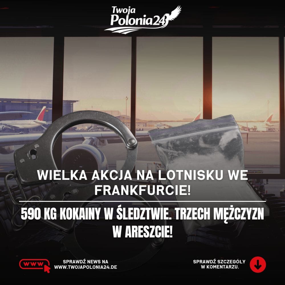 Przemyt kokainy na lotnisku we Frankfurcie – wielka akcja niemieckiego Zoll i policji kryminalnej, śledztwo dotyczące 590 kg narkotyków