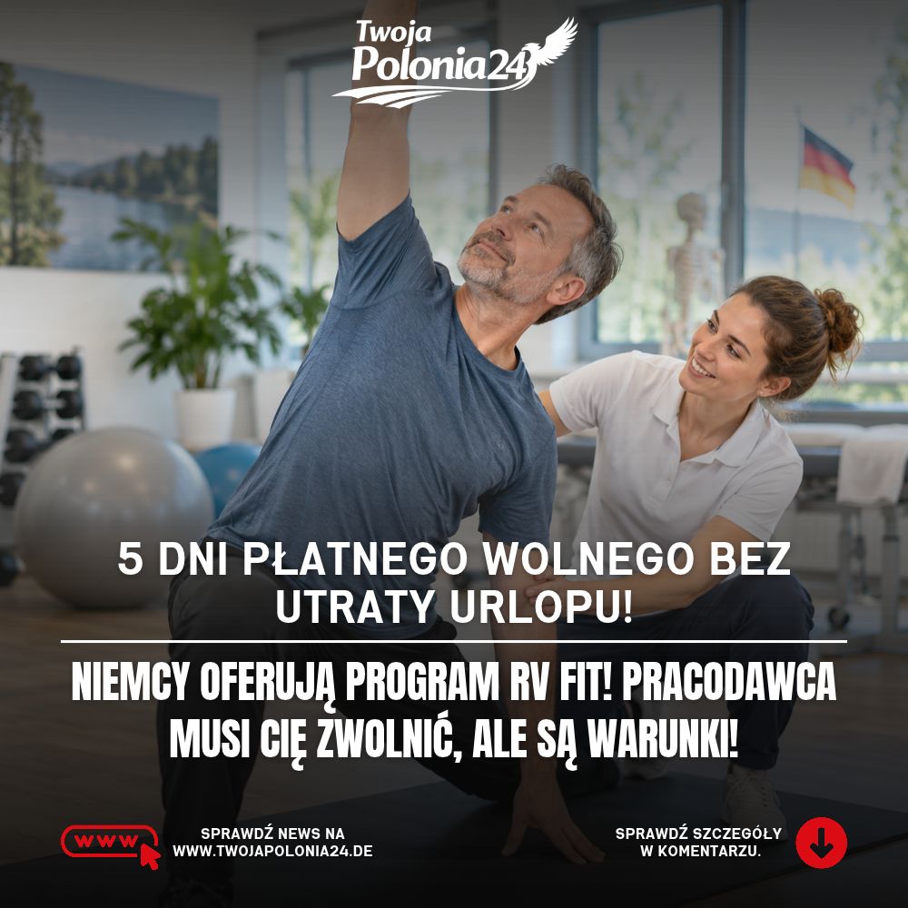 RV Fit w Niemczech – pracownik podczas ćwiczeń w ośrodku rehabilitacyjnym