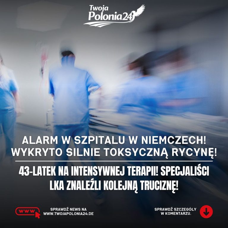 Rycyna w szpitalu w Gerze – ilustracja interwencji niemieckiej policji, straży pożarnej i specjalistów LKA po wykryciu niebezpiecznej trucizny.
