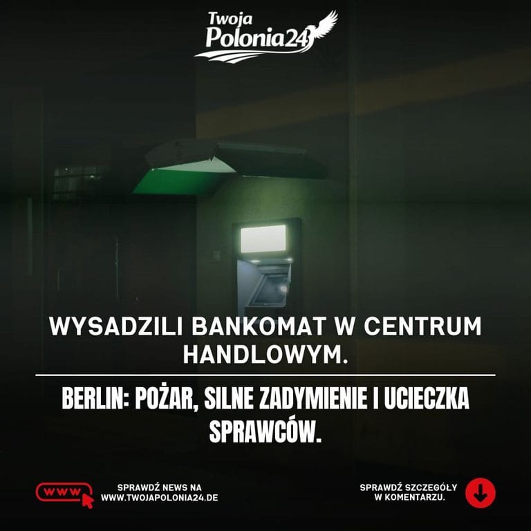 Wysadzenie bankomatu w Berlinie w Biesdorf Center