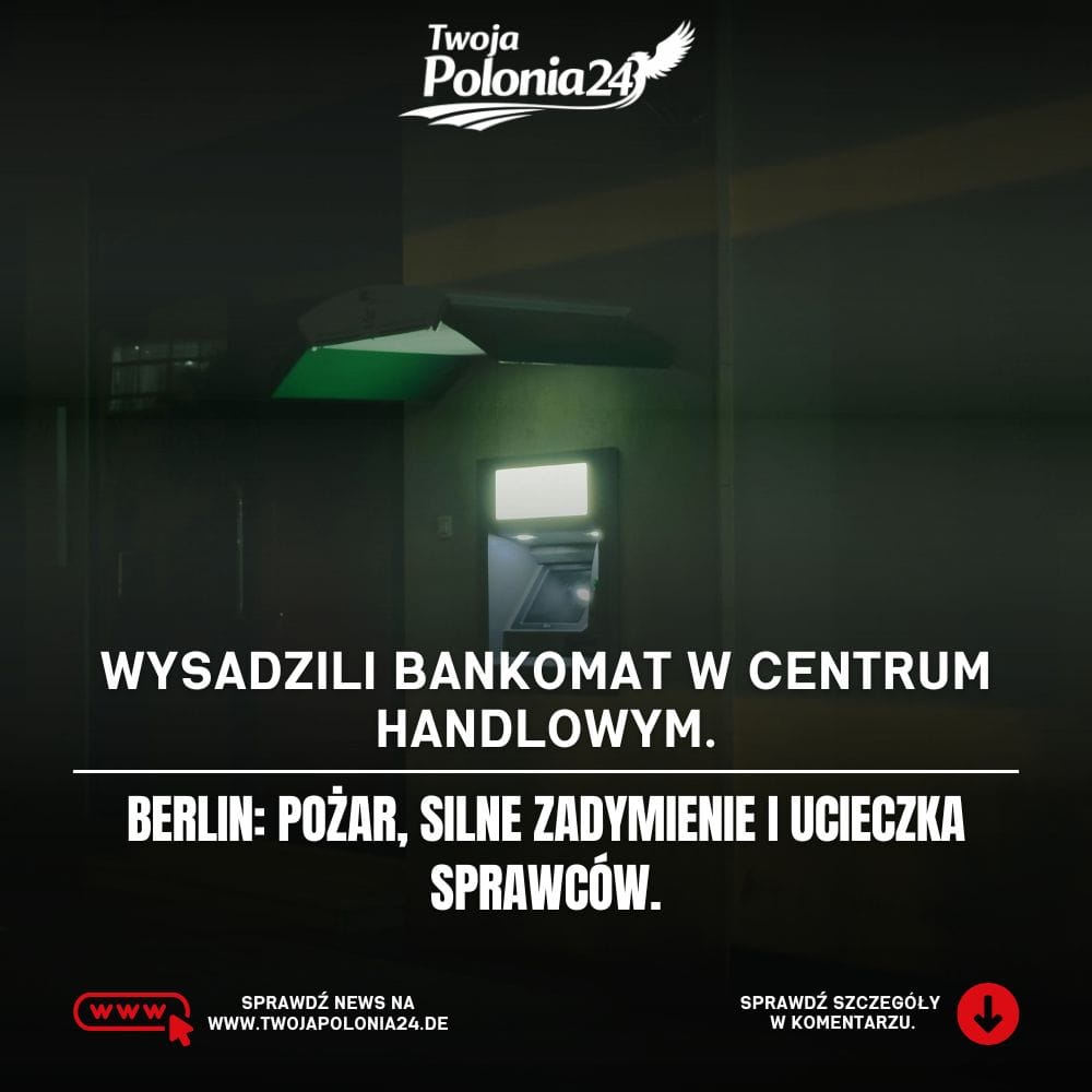 Wysadzenie bankomatu w Berlinie w Biesdorf Center